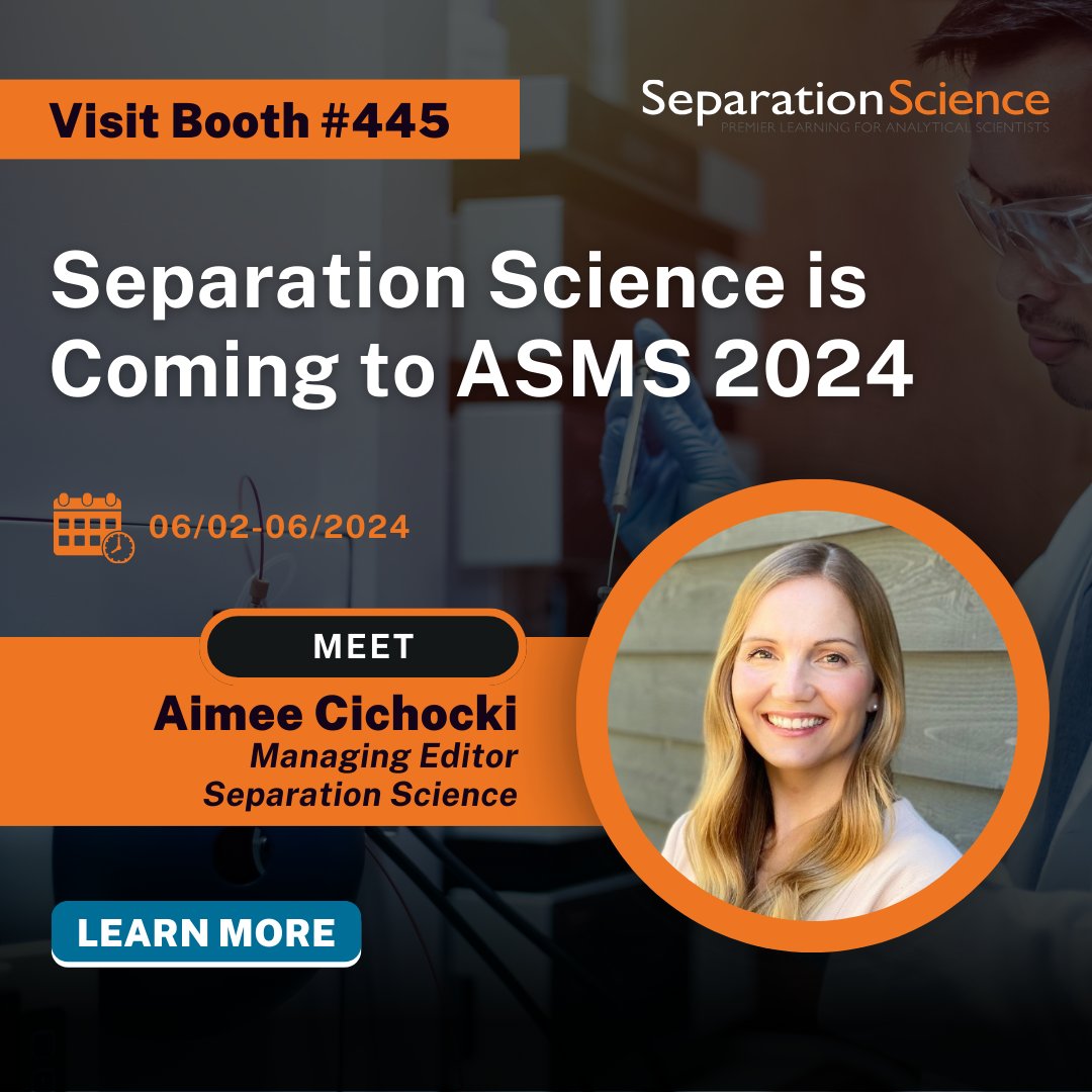 Sep_Science's tweet image. Meet Aimee Cichocki at ASMS 2024!

Discover mass spectrometry insights from Separation Science&apos;s Managing Editor. From Ireland to international journals, Aimee&apos;s expertise is unmatched.

👋 Visit booth 445!

#ASMS2024 #MassSpectrometry #SeparationScience #ASMSNews