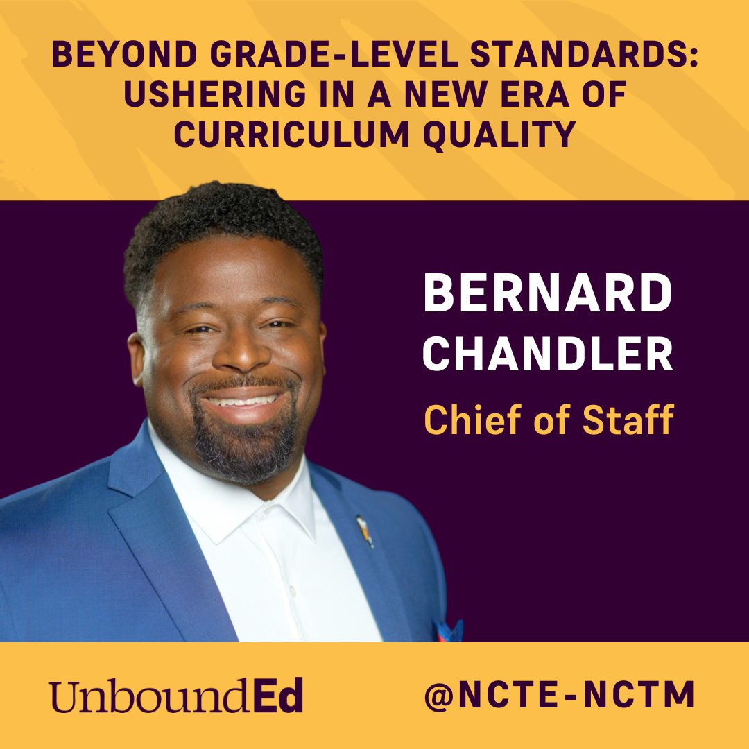 unboundedu's tweet photo. UnboundEd Chief of Staff Bernard Chandler is preparing to take the stage at the NCTE-NCTM Joint Conference later this month in New Orleans! Learn more and add this session to your agenda at:
https://t.co/18kFVdkOsW
#Education #EdTalk #HQIM #Learning #Teaching #GLEAM #NCTMCHI24 https://t.co/niguZG2ScR