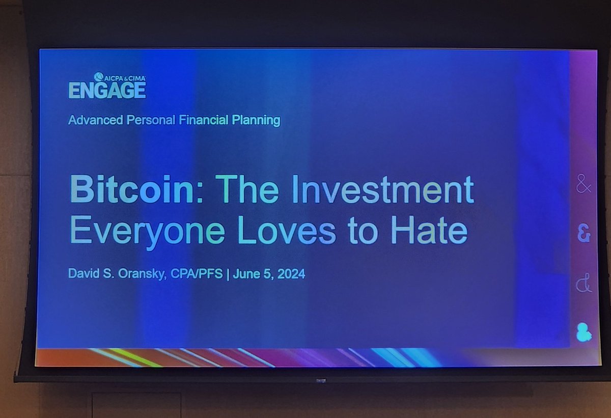 Excited about this session. Kudos to the #AICPA, who continues to bring relevant, diversified topics beyond traditional accounting subjects. #ENGAGE24
