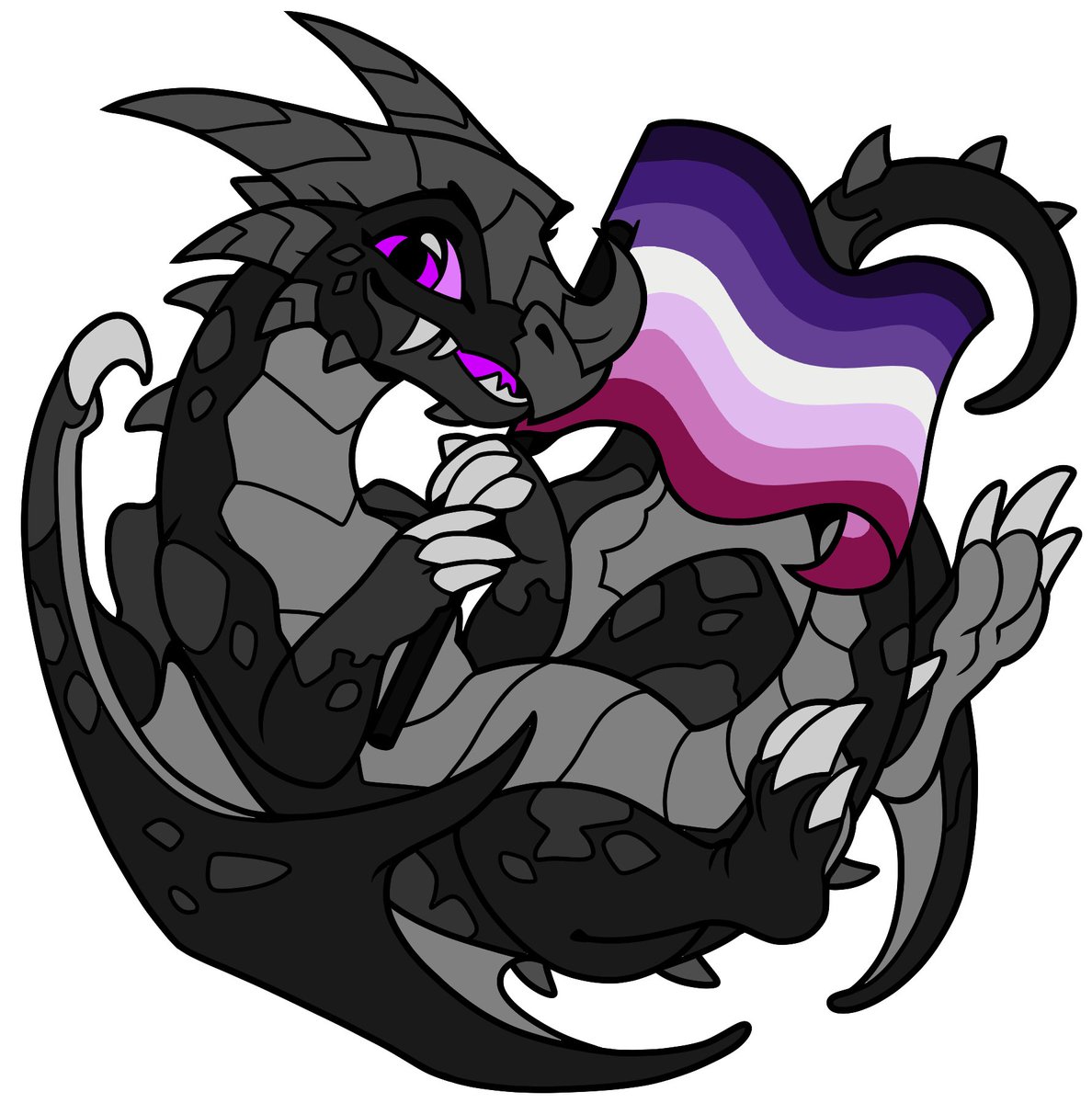 Figured I’d post this here like everyone else. I colored in my Ender Dragon oc with the Moon Lesbian pride flag! (An aesthetic variation) Happy Pride Month!