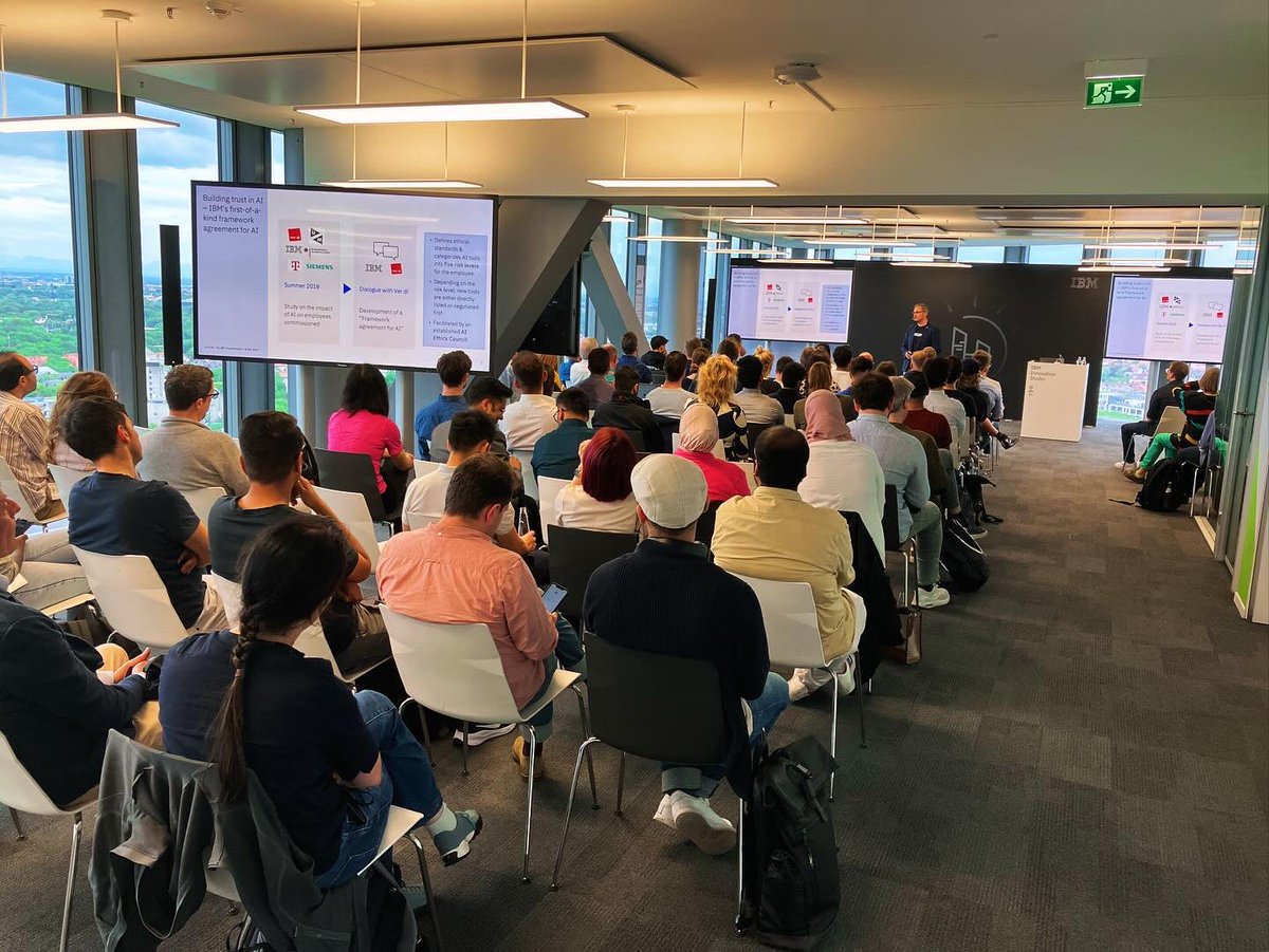 ITKnowledgeBnk's tweet image. Today we visited an excellent event with excellent view to Munich from above.

The AI Meetup Munich was hosted by @IBM at IBM Watson Center and offered interesting talks and nice atmosphere. 

Thanks for the great organisation!

#AI #meetup #Munich #events #IBM #itknowledgebank