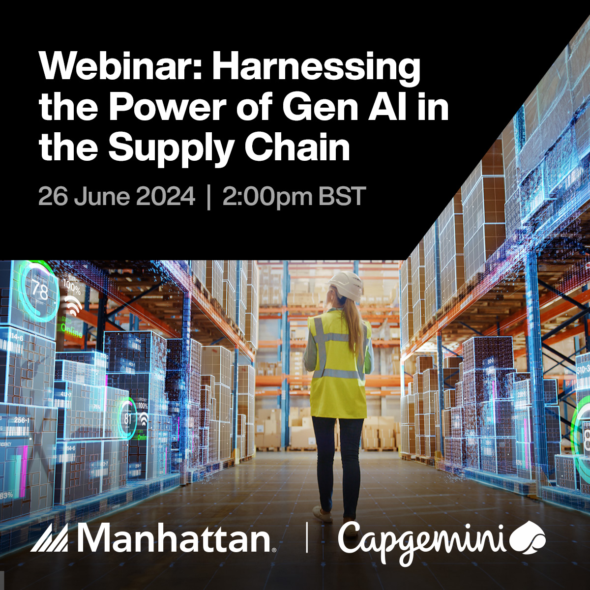 We're excited to cohost a webinar w/<a href="/CapgeminiInvent/">Capgemini Invent</a> and share our insights and delve into #GenAI applications within #SupplyChain Management + #Warehouse Mgmt. Leaders from our two orgs will share how we're shaping the future of #distribution and #SCM! ow.ly/iaqY50S9XSi