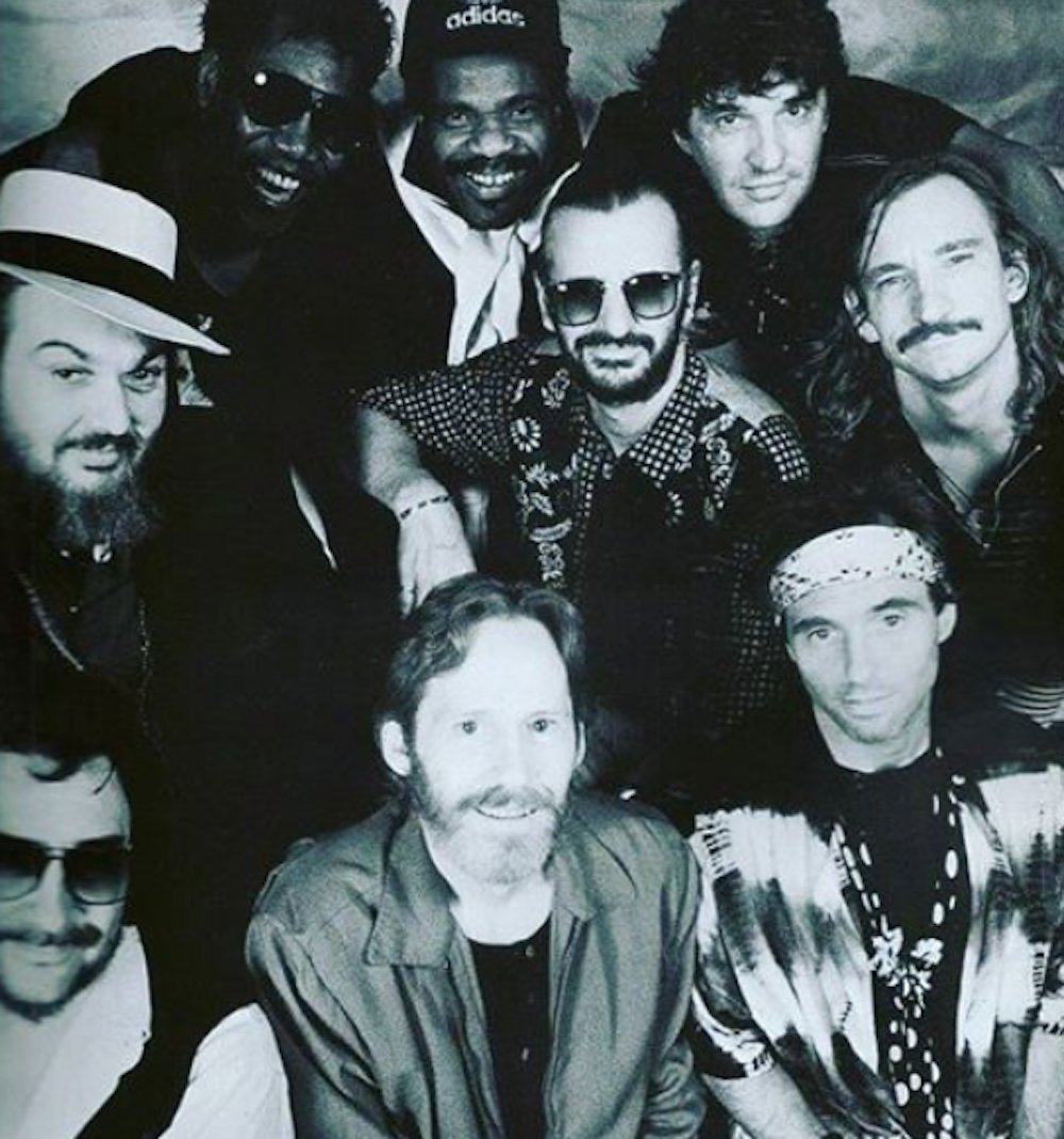 Ringo Starr's All-Starr Band in 1989 with Dr. John, Clarence Clemons, Billy Preston, Rick Danko, Joe Walsh, Nils Lofgren, Levon Helm and Jim Keltner.
