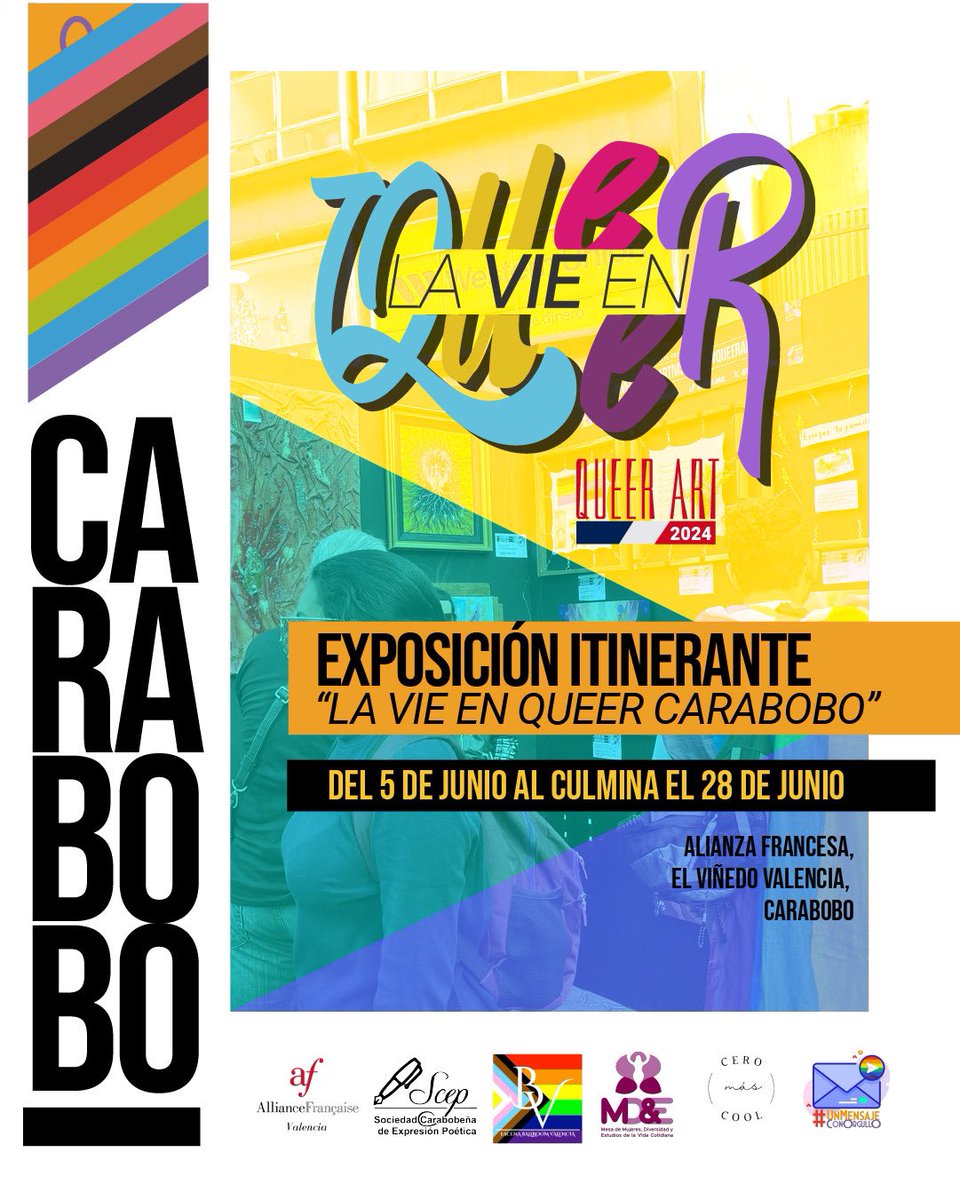 UnMensajePRIDE's tweet photo. Hoy iniciamos oficialmente la celebración de nuestro orgullo 🏳️‍🌈🏳️‍⚧️

#LaVieEnQueer inaugura su exposición artística en Valencia  🖼️🎨🎭 

Lxs 🦆🦆🦆 estamos felices de formar parte del proyecto en Alianza Francesa Valencia junto a @tupais_plural y otras ONG’s https://t.co/ELCv3CNcHM