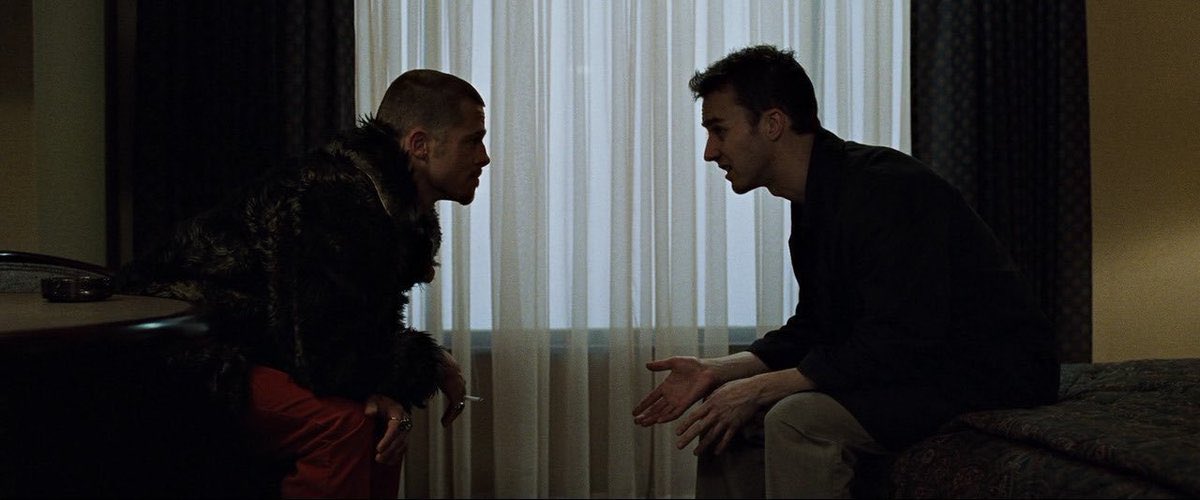 TheCinesthetic's tweet photo. Fight Club (1999) dir. David Fincher https://t.co/bzSw5oLo4i