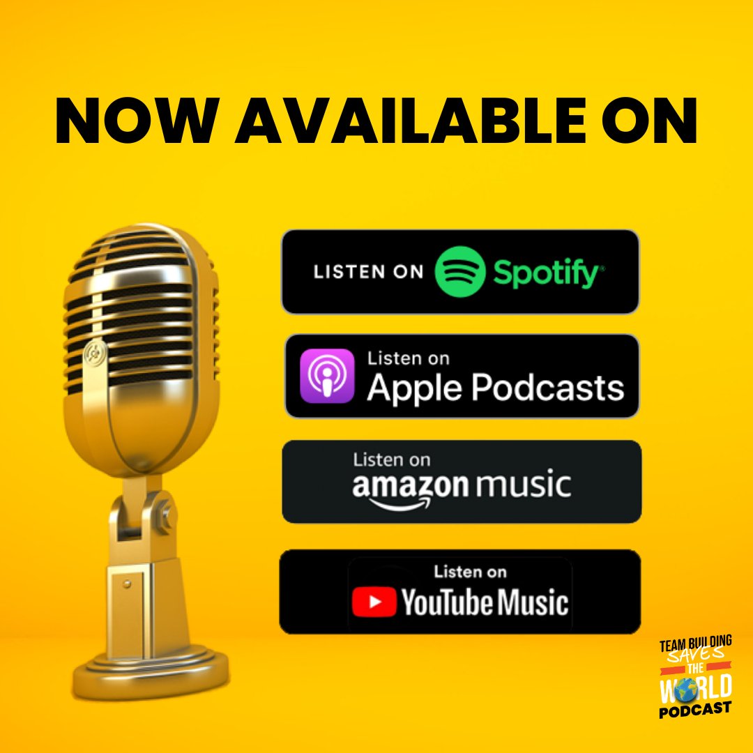 Big news! You can now listen to our podcast on Spotify, Apple Podcasts, and we've just been added to Amazon Music and YouTube Music. Subscribe with the link in our bio and never miss an episode!

#TeamBonding #TeamBuilding #Spotify #ApplePodcasts #AmazonMusic #YouTubeMusic