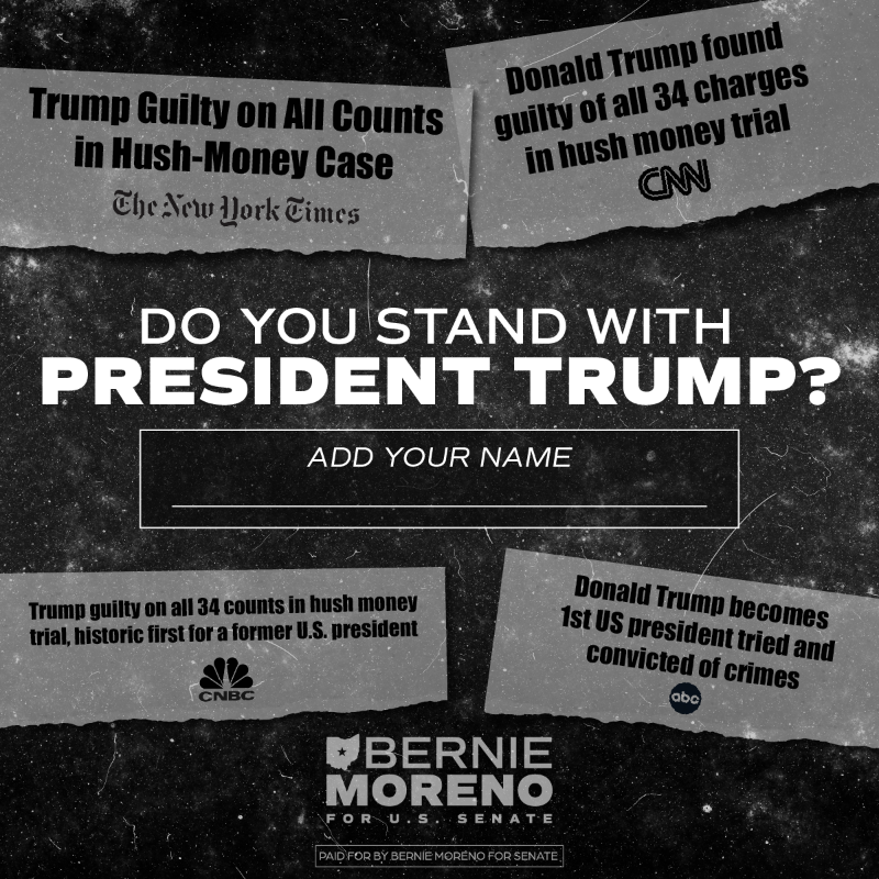 teammoreno2024's tweet photo. Make no mistake, this is an orchestrated WITCH HUNT against President Trump and the ENTIRE America First movement. Sign your name to let us know you stand with President Trump!