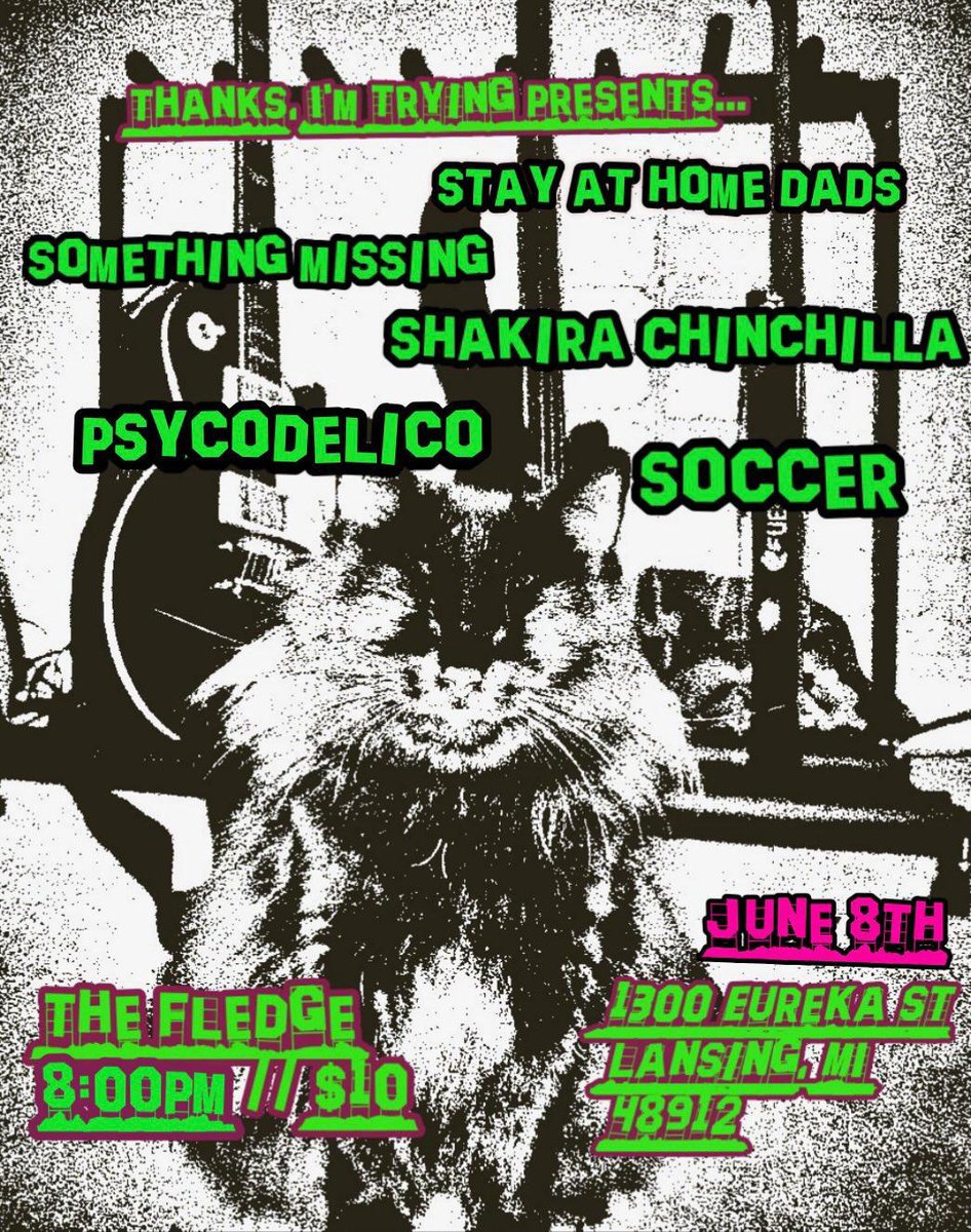 SAHDband's tweet photo. 🚨 JUNE SHOWS 🚨 Summer is officially here and we're bringing our hot 'n heavy guitar riffs to a stage near you! 

6/7 - @newdodgelounge (Hamtramck) 
6/8 - The Fledge (Lansing) 
6/30 - @thepugdetroit PUG Fest 2 (Ferndale)

Come have a cold one with your dads 🍻 https://t.co/1Ld4IKbdGI