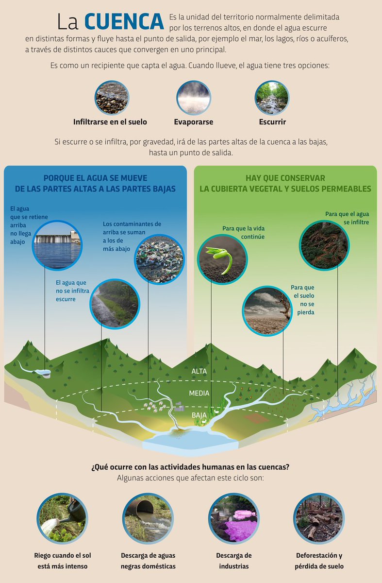 Agua_UNAM's tweet photo. En el marco del #DiaMundialDelMedioAmbiente te recordamos algunas características de la #CuencaHidrológica y la forma en la que las actividades humanas pueden afectar su #ciclo.💧📢

#AguaUNAM #UNAM #InformaciónParaTi #MedioAmbiente https://t.co/0laQZUUqiq