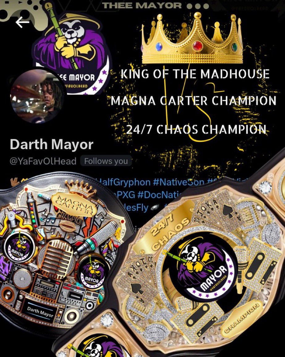 FACEMALONE's tweet photo. Sheesh s/o to @YaFavOlHead #MAGNACARTER #CHAOS 🏆 CHAMPION… w/ Winning the #CHAOS TITLE IS NOW ELIGIBLE FOR THE #INSANITY TITLE AS WELL…. THIS IS A HISTORICAL RUN… 1st SZN OF THE #MADHOUSE🤬🏚️ https://t.co/1OOGMkhOjX