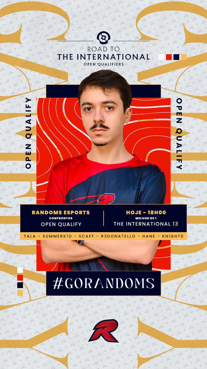EsportsRandoms's tweet photo. [DOTA 2]

Hoje teremos a primeira open qualifiers do the international 13!

Pra cima, rumo a glória!

#gorandoms https://t.co/hpaXRl1hBT