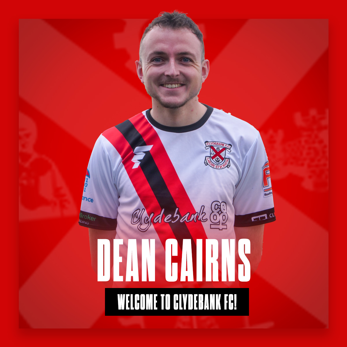 ✍️ Welcome to Clydebank FC, Dean Cairns!

The 26-year-old central midfielder joins us on a two year deal from Darvel and will wear the number eight jersey.

👉  clydebankfc.com/dean-cairns-is…