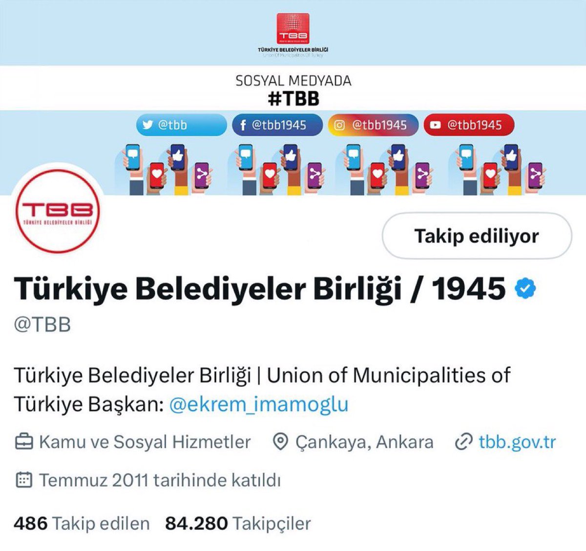 Türkiye Belediyeler Birliği, Ekrem İMAMOĞLU Birlik Başkanı seçildikten sonra biyografisini güncelledi <a href="/ekrem_imamoglu/">Ekrem İmamoğlu</a>