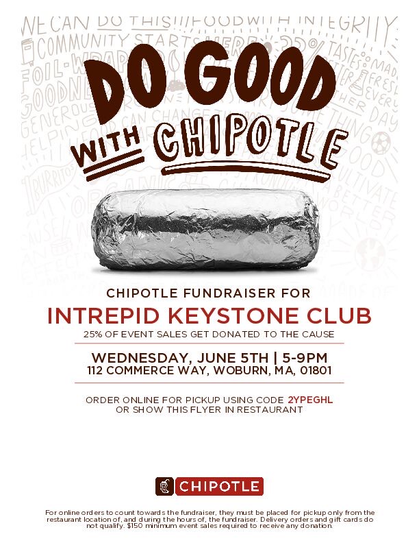 BGCWoburn's tweet photo. No need to cook dinner tonight! Head to Chipotle Woburn to support our teen leader! Show this flyer on your phone in the store or use the code 2YPEGHL for online orders. Proceeds will go to continuing all the great things our Intrepid Keystone members do at the Clubhouse! https://t.co/NC5CAhRNt0