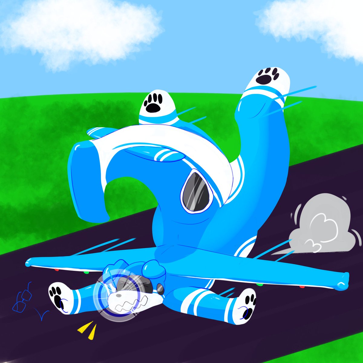 furnobyl's tweet photo. Oof hard landing #furryart #aeromorph https://t.co/CuVX2KG55G