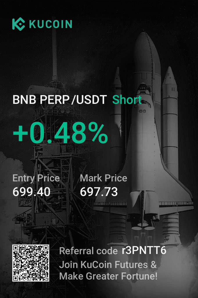 DiveInPuSea's tweet photo. Am short $BNB up here becoz I’m a masochist — gib $660 please https://t.co/l6BAR4wd0g
