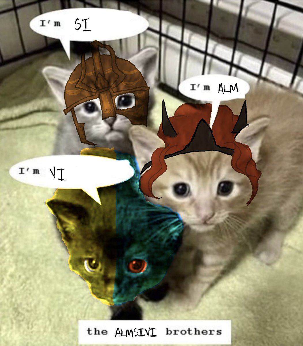 fart123476's tweet photo. idk why all these spam bots are following me but thanks guys .. anyway here’s one thing i’ve made as a random pop in

i’ve been having an elder scrolls phase.. i give you the ALMSIVI brothers… even though one of them is a sister https://t.co/dxgAjzBkhI