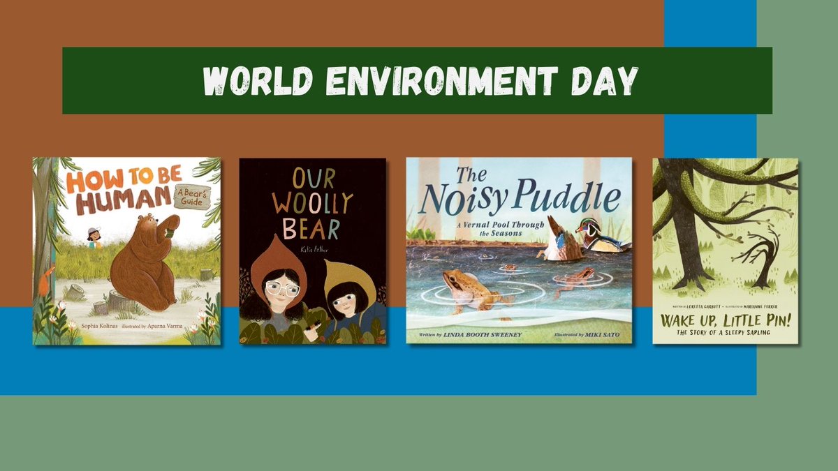 owlkids's tweet photo. It's #WorldEnvironmentDay, and we have some educational #BookRecs for you!

-HOW TO BE HUMAN
-OUR WOOLLY BEAR
-THE NOISY PUDDLE
-WAKE UP, LITTLE PIN!

Happy World Environment Day everyone! 🌏

#ClassroomBooks #STEMReads #EnvironmentBooks #Ecosystems #ElementaryTeachers #Literacy https://t.co/ZduDUo1DFQ