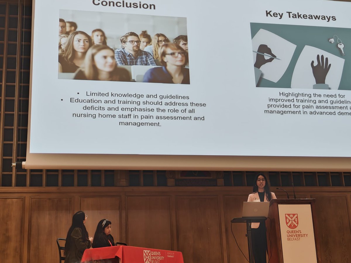 Had a fantastic time presenting my study on pain assessment and management in advanced #dementia at the School of Pharmacy Postgraduate Away Day. My study explores nursing home staff's knowledge, and practices. Findings revealed significant gaps in training and guideline usage.