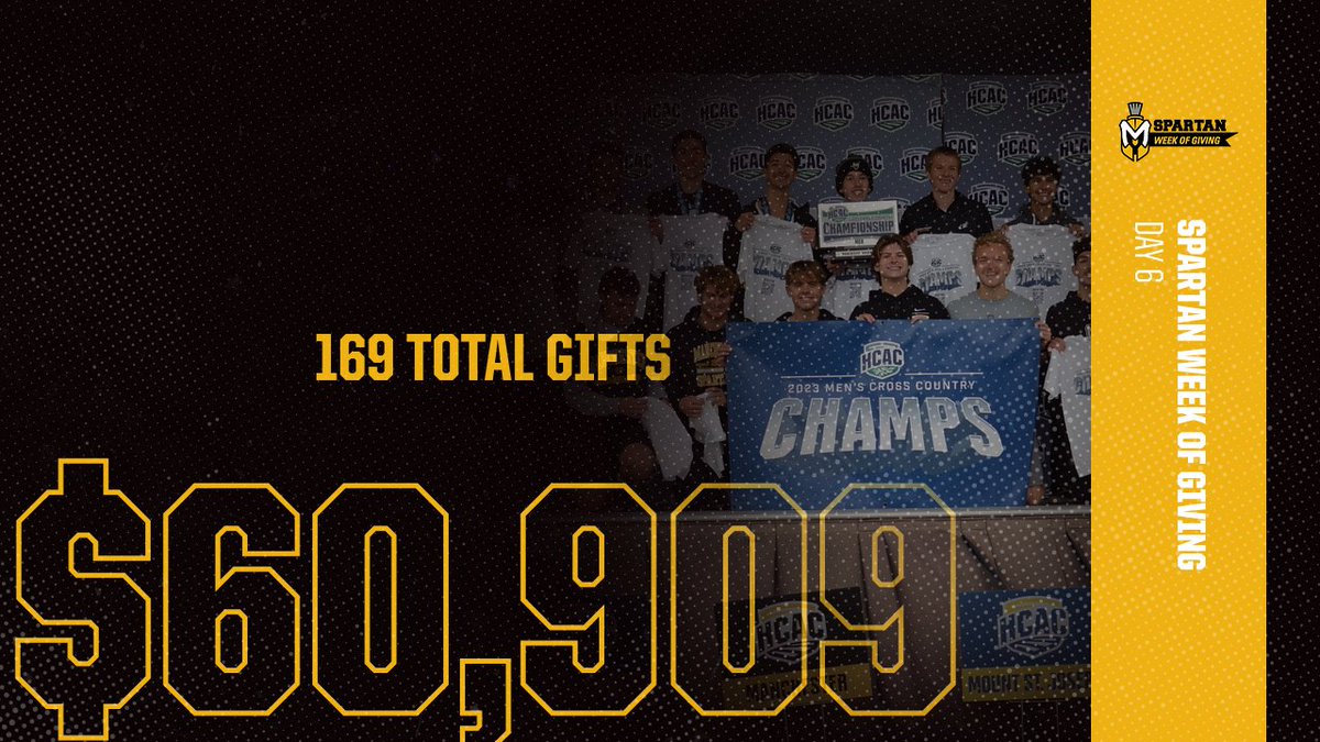 After 6 days we're up to 169 donations and $60,909 in the Spartan Week of Giving! Please consider giving a gift to help build championship programs and to enhance the student-athlete experience at Manchester University! Only 4 days left! #SWOG 

tinyurl.com/m98hdmku
