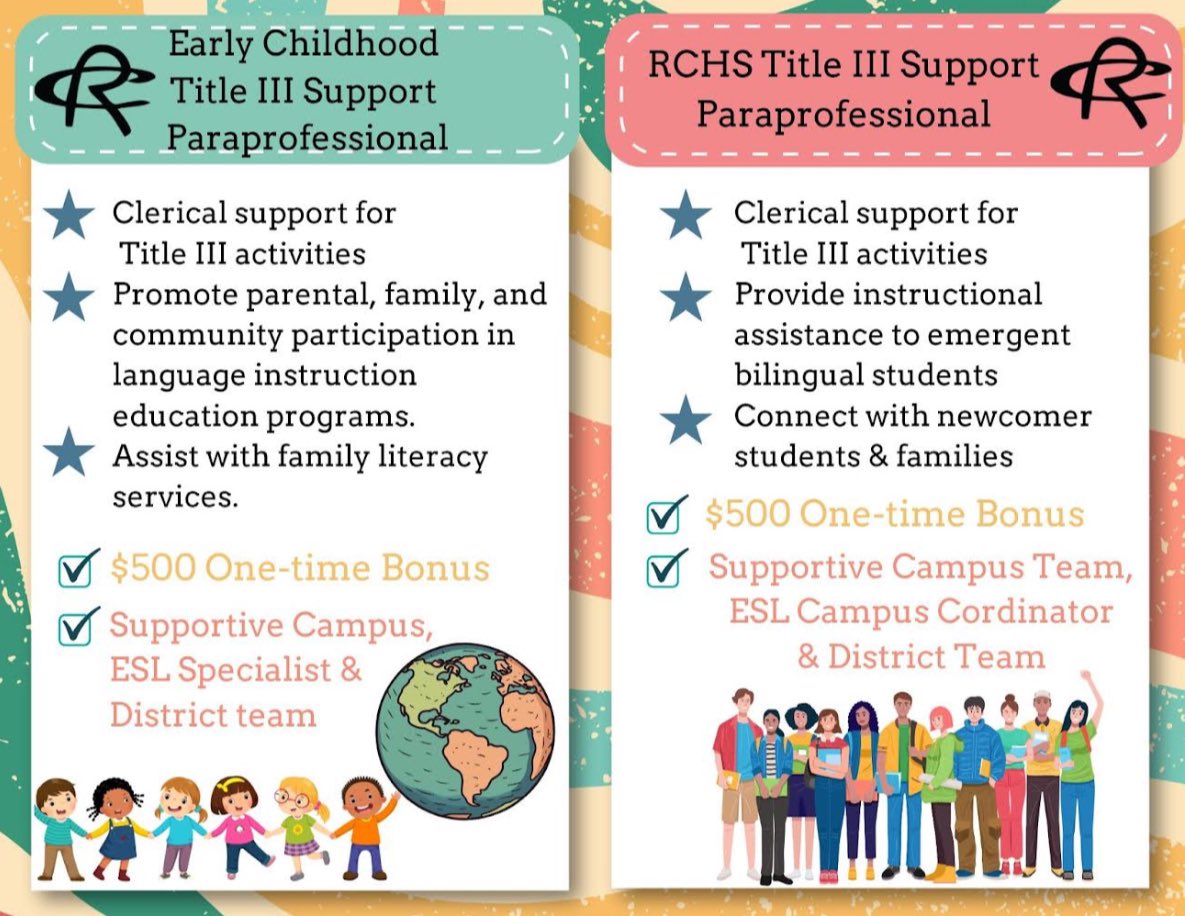 We are looking for amazing people to join our Multilingual Services family at Glenda Arnold and RCHS! Apply today! 🎉