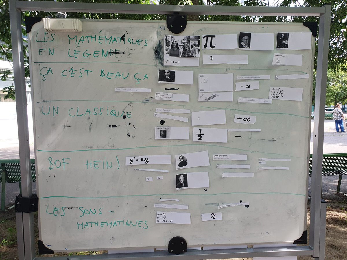AngleObtus's tweet photo. Et voilà comment un cours en extérieur se termine en «tier list» (j'ai appris un nouveau mot) où je n'ai pas pu me résoudre (car je suis d'un degré supérieur à 5) à lapider E=mc²…
#MathsExpertes https://t.co/pruEqhZcyV