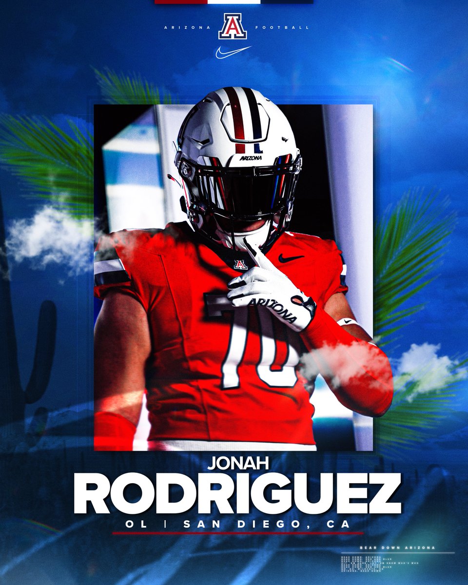 Standout lineman from San Diego is joining the Cats ✅

Welcome to the Family, <a href="/JonahRodz/">Jonah Rodriguez</a> 🐻🔽