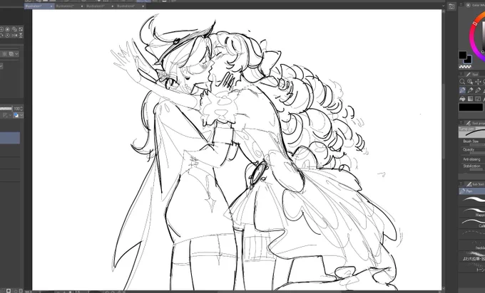 i said i would draw them kissing if i won clorinde's 50/50     🫡 