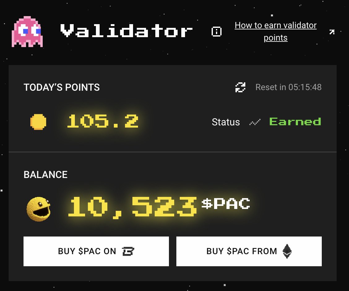 peerflips's tweet image. Hey $PAC fam!

A little over 5 hours before my validator points reset. 

Follow/like &amp;amp; reply with your @pacmoon_ content so I can give more points out to us small guys!

A little $PAC on $PAC love 🫶 Lets all win together 🚀