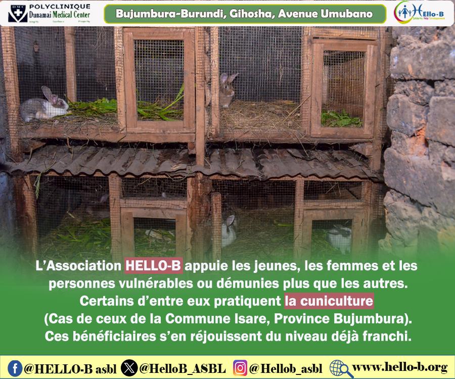 HelloB_ASBL's tweet photo. La cuniculture étant l'une des catégories de l'élevage mis en avant au Burundi, @HelloB_ASBL n'a pas manqué à soutenir cette initiative.
La π° ayant reçu ces lapins indique que, ds ces derniers jours, elle ne manque pas des frais scolaires ou frais des soins médicaux comme avant. https://t.co/cvBJlaGzsS