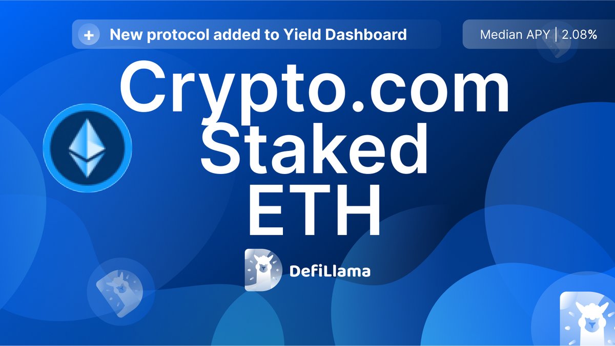 DefiLlama's tweet image. Now tracking @cryptocom Staked ETH pools on our Yield Dashboard
