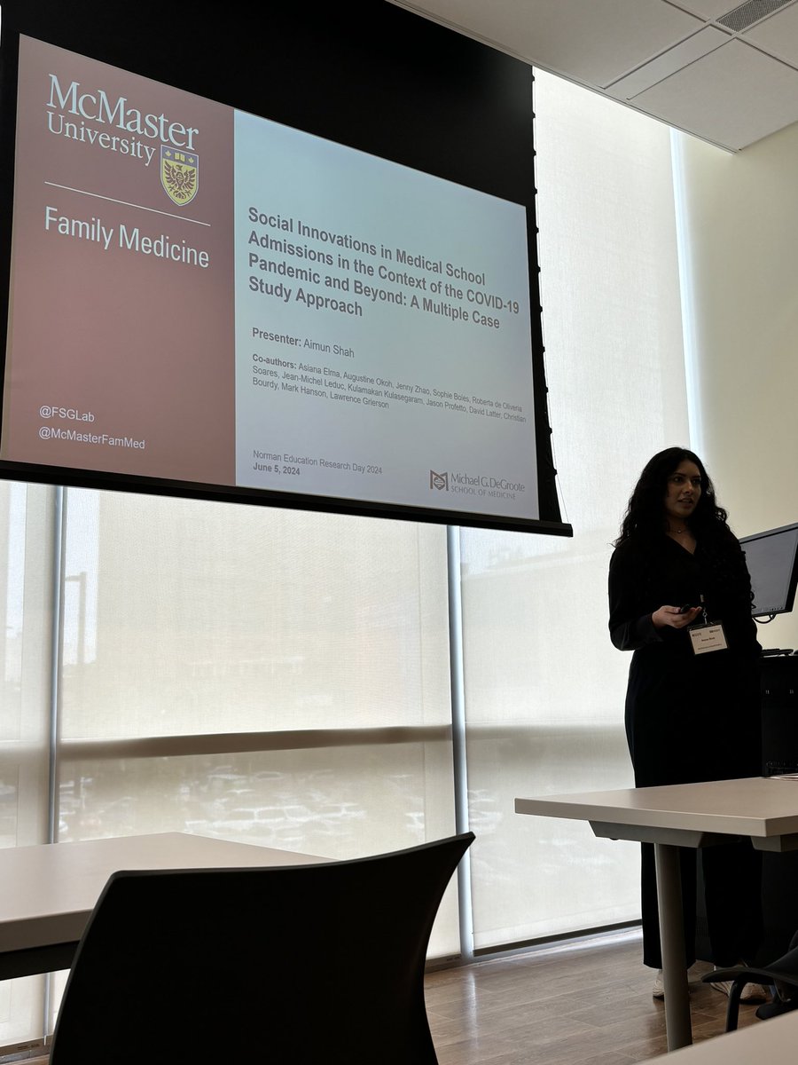 An insightful presentation this afternoon by <a href="/aimun_shah/">Aimun</a> on “Social Innovations in Medical School Admissions in the Context of the COVID-19 Pandemic and Beyond.”

#NERD2024 <a href="/MERIT_McMaster/">McMaster Education Research, Innovation & Theory</a> <a href="/McMasterHSED/">MSc Health Sci Education (HSED)</a>