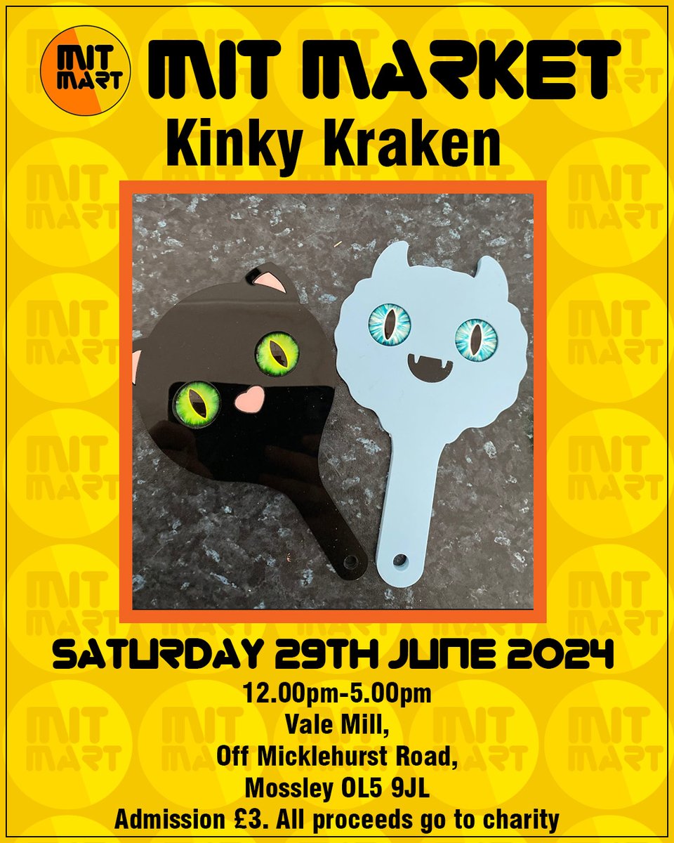 How cute are these paddles? Come and find KinkyKrakenUk at MIT-MART their stall is packed with tons of colourful, cute crafts