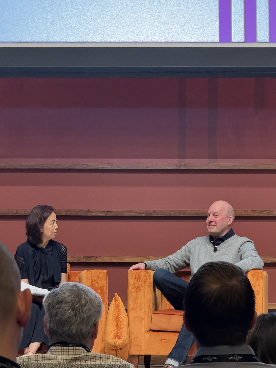 avyventures's tweet photo. @pmarca at #Stanford today. Drawing parallels on AI and nuclear power and calling for AI regulation. #HAI https://t.co/f8Ah1KJU9L