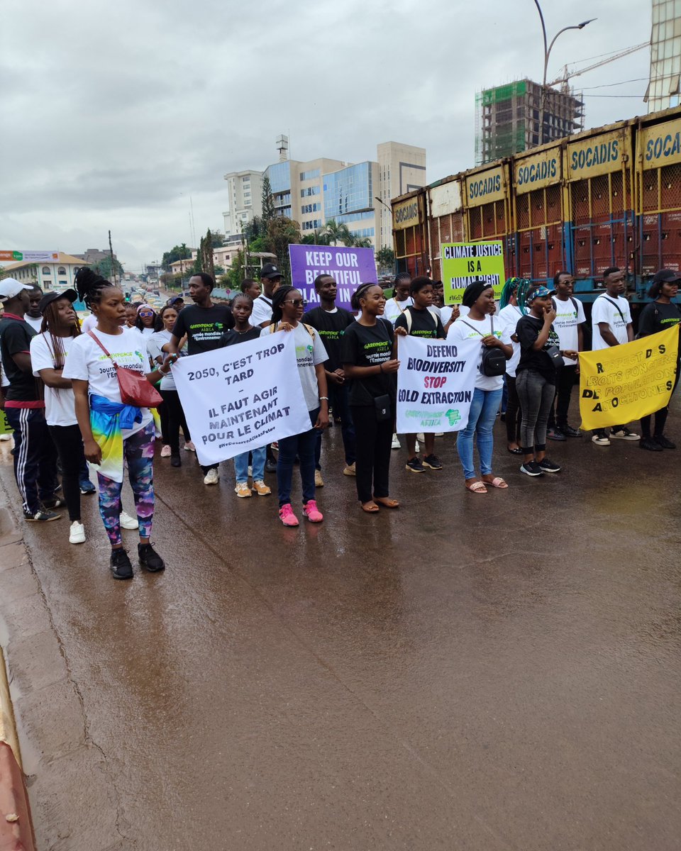 lengaud's tweet photo. Je suis heureuse d'avoir organisé une marche ce jour à Yaoundé qui a réuni plus de 400 personnes !
La protection de nos forêts c'est notre affaire à tous!
Bonne journée mondiale de l'environnement !
Bravo @GreenpeaceAfrik 💚 https://t.co/fsw30avOq6