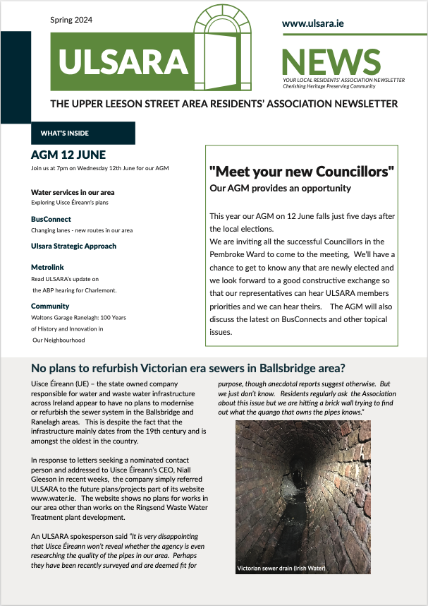 ulsaradublin's tweet photo. Ulsara Newsletter 2024
We have distributed over 1500 newsletters to residents in the past few days. If you did not get one, you can download a pdf version at https://t.co/mEraisC80z https://t.co/ae9MvuboXg