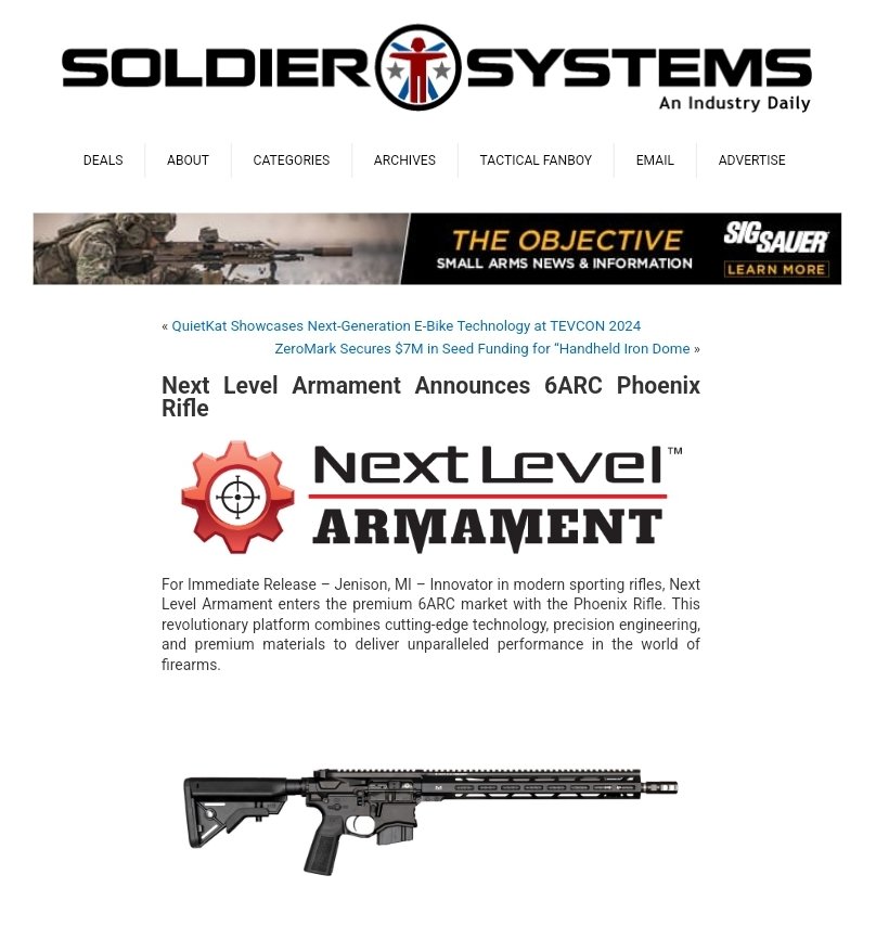 AZWS's tweet photo. Congratulations @NextLevelArms for being featured on @soldiersystems!
#NextLevelArms #soldiersystems #AZWS #Shootingforum #2ADefenders #buyagun #trainhard https://t.co/ERlUhZmImv