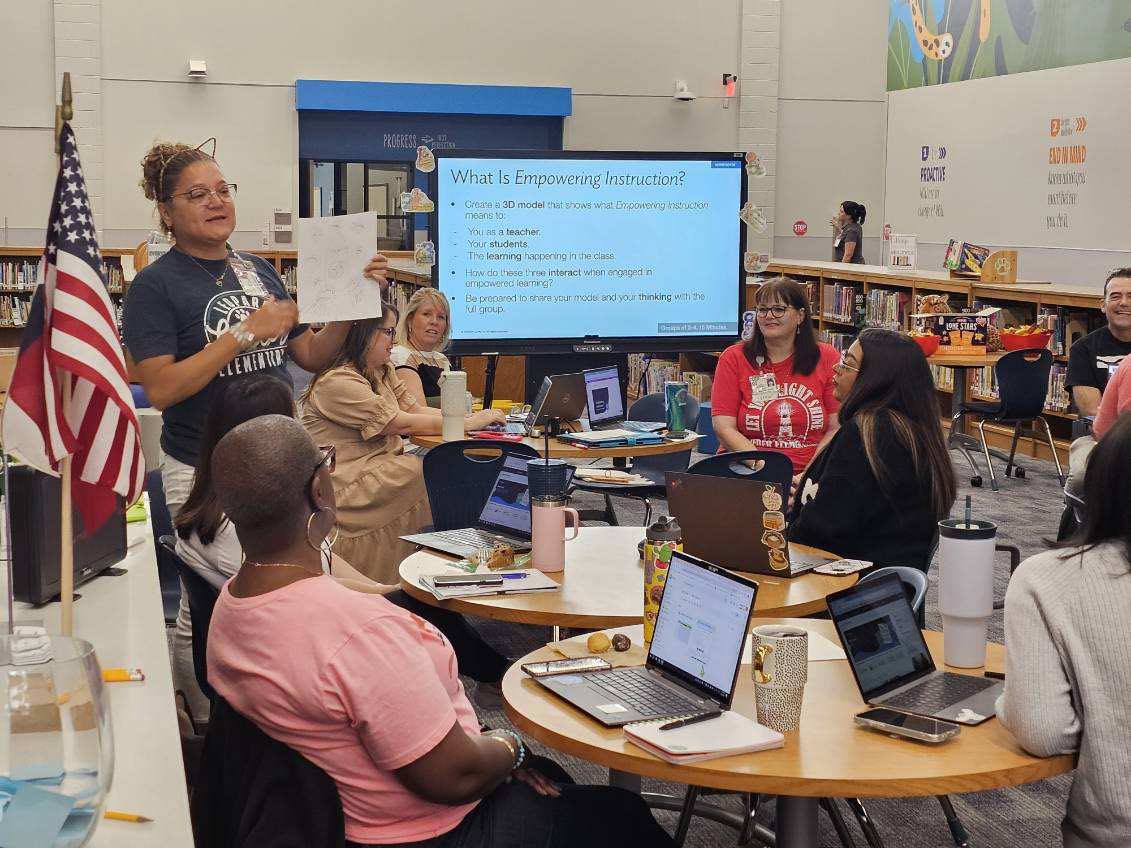 CFISDLieder's tweet photo. Our staff is ready to lead by empowering learning this fall! Thank you @LIMCoachMills for setting us up for success! @TheLeaderinMe #lighthouseproud #cfisdspirit @dinah_mcmichael https://t.co/zVeFSyZu5K
