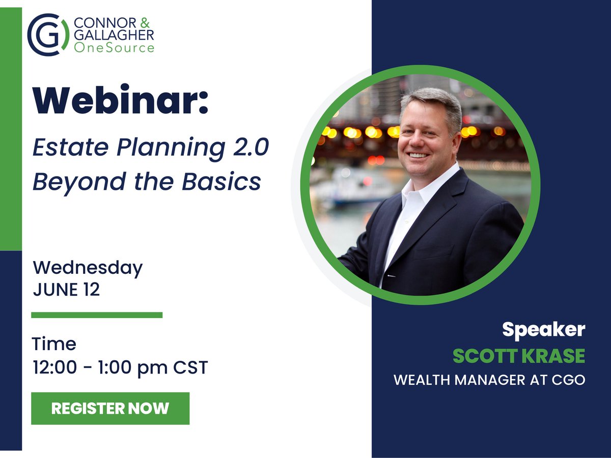 go_cgo's tweet photo. In our upcoming webinar "Estate Planning 2.0 Beyond the Basics", CGO's Wealth Manager Scott Krase will dive into advanced strategies to help you navigate the complexities of estate planning.

Register now:  https://t.co/BgaGAu69zZ

#EstatePlanning #WealthManagement https://t.co/s2a5F8ckPD