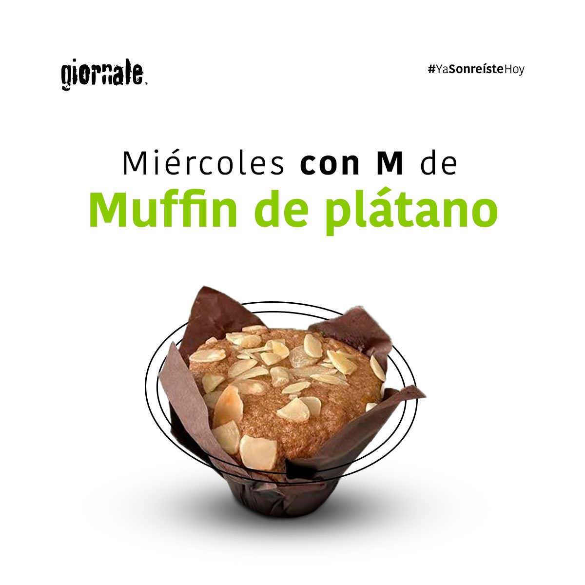 ¡Disfruta del delicioso sabor de un Muffin de plátano con trocitos de almendra fileteada! Perfecto para cualquier momento del día. 

#YaSonreísteHoy