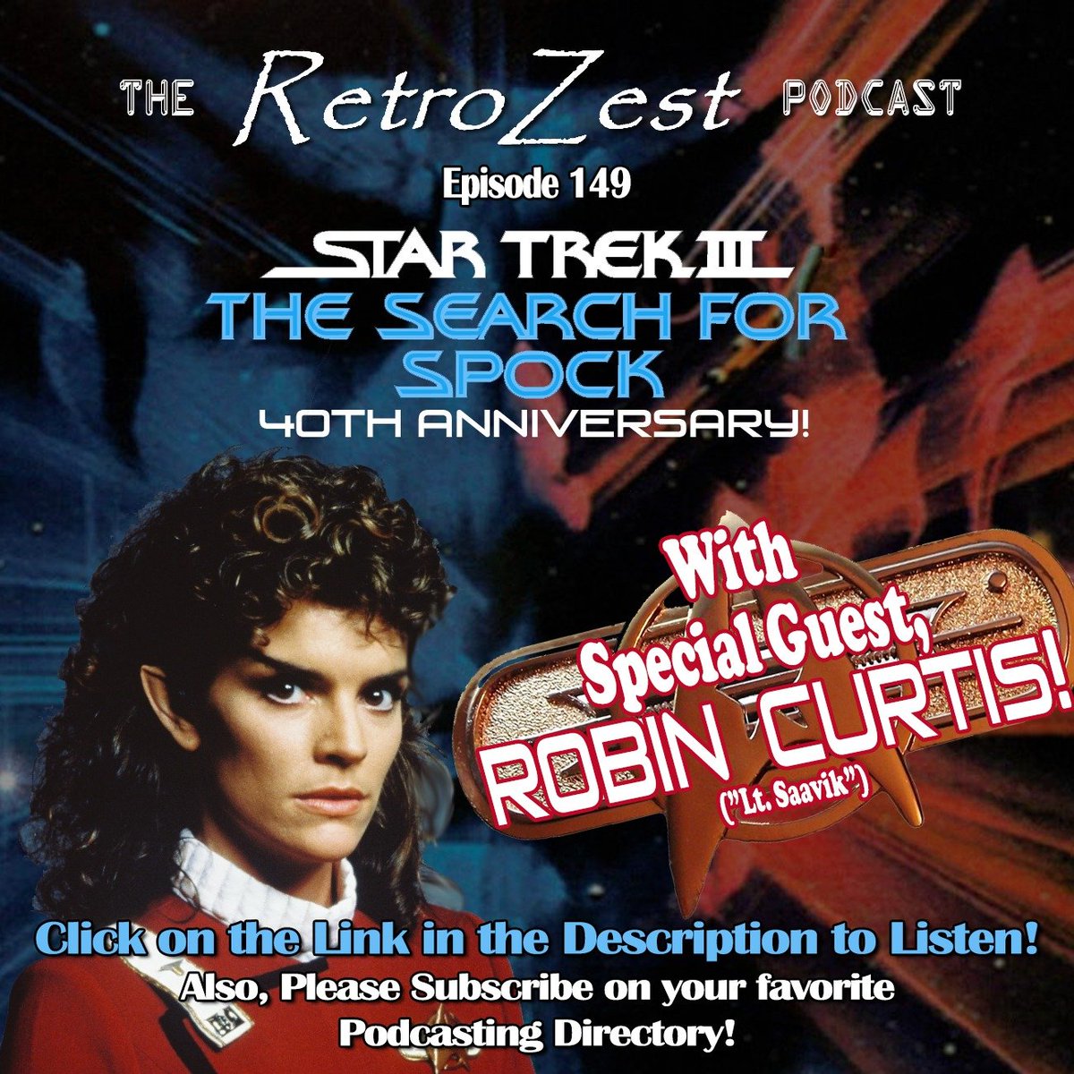 RetroZest (@retrozest) on Twitter photo Listen HERE: retrozest.com/EP149
On RetroZest #149 we celebrate the 40th anniversary of STAR TREK III: THE SEARCH FOR SPOCK with a wonderful interview with <a href="/robinlcurtis/">Robin Curtis</a>! #startrek #ltsaavik #saavik #vulcan Listen HERE: retrozest.com/EP149
On RetroZest #149 we celebrate the 40th anniversary of STAR TREK III: THE SEARCH FOR SPOCK with a wonderful interview with <a href="/robinlcurtis/">Robin Curtis</a>! #startrek #ltsaavik #saavik #vulcan