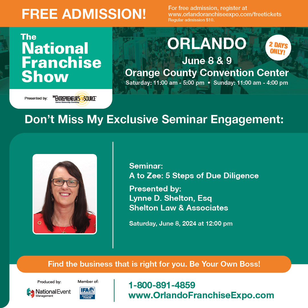 FranchiseTweet's tweet photo. Be Our Guest - Attorney, Lynne Shelton, Esq.  will  host a seminar Sat, June 8th at The National Franchise Show at the Orlando Co Convention Ctr. in Orlando, FL - Register Now for FREE Passes at https://t.co/kW2gEIgpPk - #franchise  #BeYourOwnBoss  #BusinessOpportunity  #Orlando https://t.co/Z09OYoUtJv