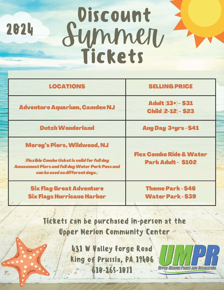 UMParksnRec's tweet image. The Community Center is currently selling Discount Theme Park tickets! Visit the Community Center to purchase and save on your next Theme Park Adventure!