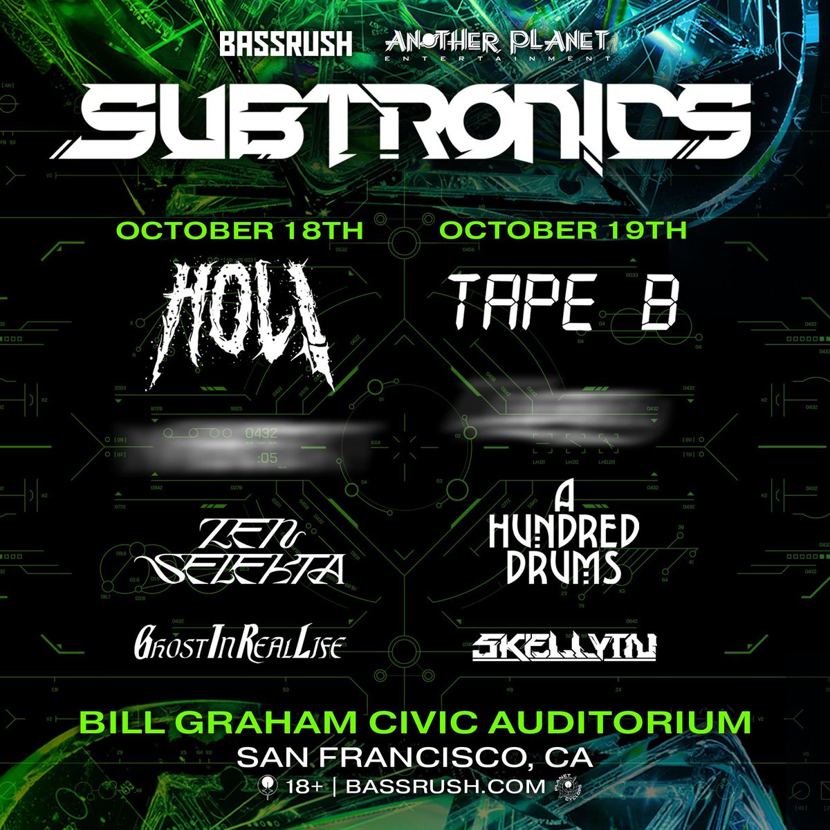 SF WE ARE FINALLY HEADLINING BILL GRAHAM!!!

i remember the first time i played, opening up at doors and walking around after my set handing out the very first subtronics bootleg stickers in the crowd lol

sign up for presale code w/ link in bio, avail tomorrow 6/6 @ 10am pt