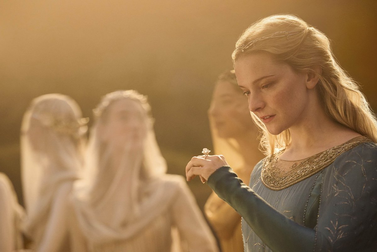 RingsOfPowerEra's tweet image. Full quality photo of Galadriel from the new Empire magazine.

"It’s a very special moment when Galadriel [Morfydd Clark] finally gets to put on her ring, Nenya. Something we hope we’ve captured in cinematic fashion at the opening of Season 2." - Producer Lindsey Weber, Empire