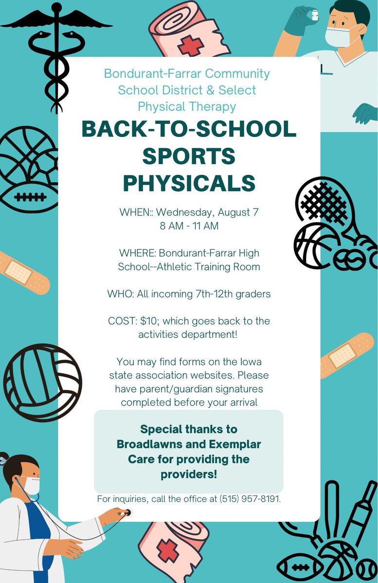 sarah_moss20's tweet photo. 🚨 ATTENTION BLUEJAYS 🚨

Mark this date on your calendars! Last thing we need is you not being able to participate because your physical wasn’t updated. Take the worry off, and get it done at school! 

@BlueJayNation https://t.co/7AOFndK4Lz