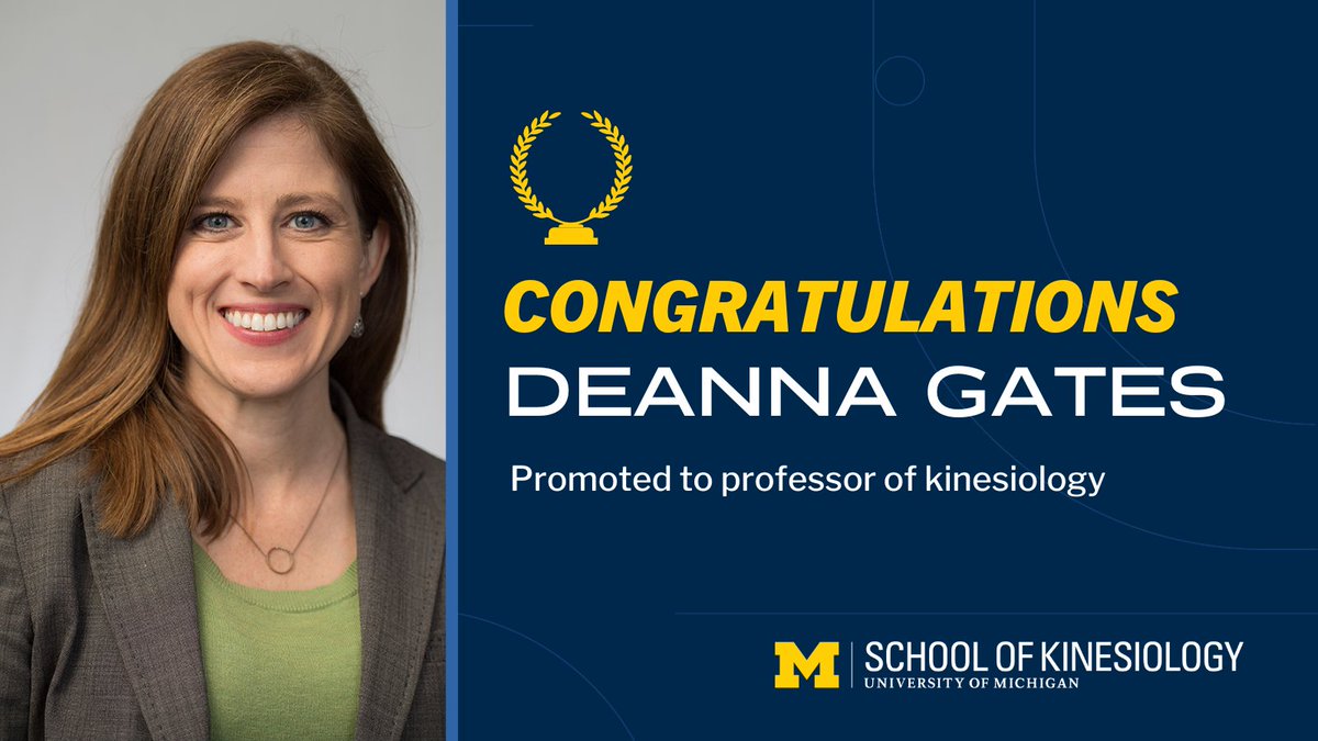 UMKines's tweet photo. Congratulations to Kinesiology faculty members on their recent promotions:
👏 Natalie Colabianchi, associate dean for research, eff 7/1;
👏 Deanna Gates, full professor of kinesiology, eff 9/1;
👏 Erin Giles, associate professor of kinesiology, with tenure, eff 9/1.
#GoBlue https://t.co/4YLuCjQ4Pk