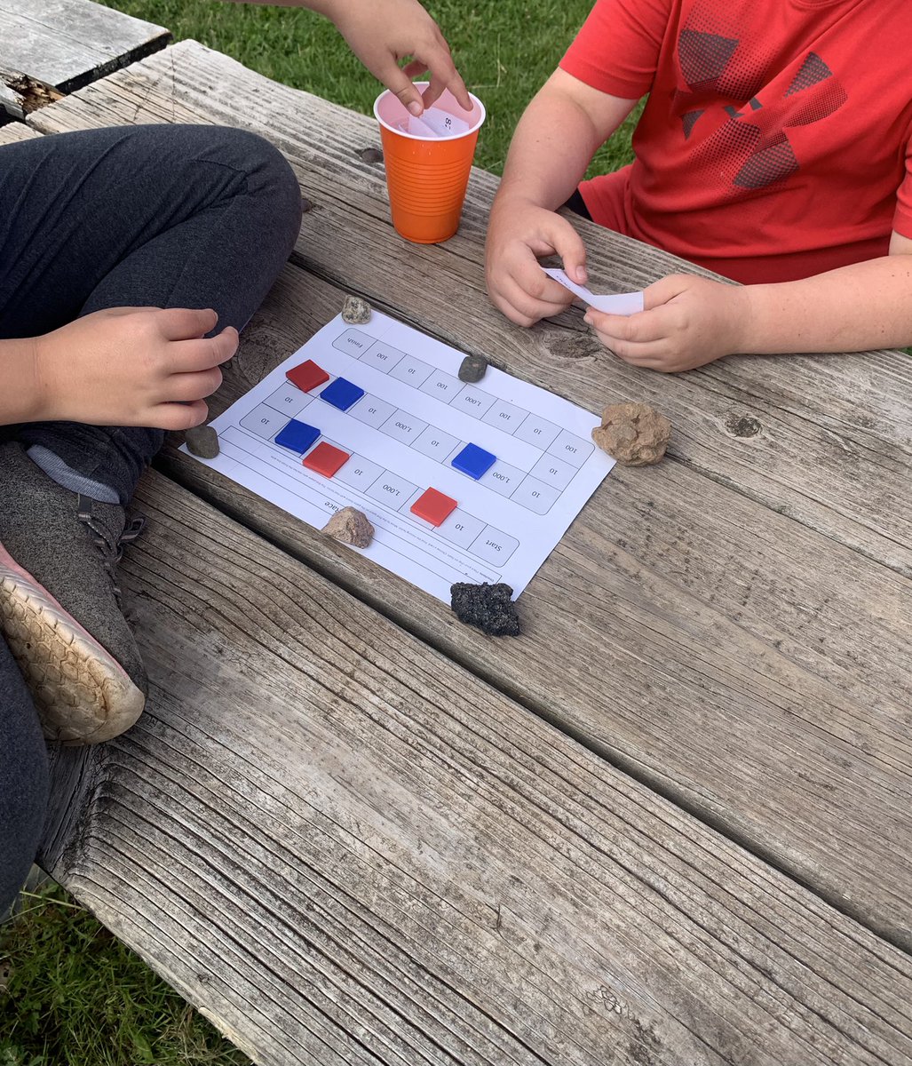 macphee_maggie's tweet photo. It was a little windy but this group came up with the plan for doing math outside anyway (with some help from some rocks)!! #iteachmath #ccrcemath #outdoorlearning https://t.co/LzArkF8mQS