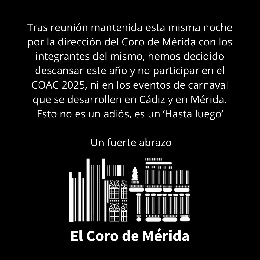 ElCorodeMerida's tweet image. 😎 Esto no es un adiós, es un ‘Hasta luego’