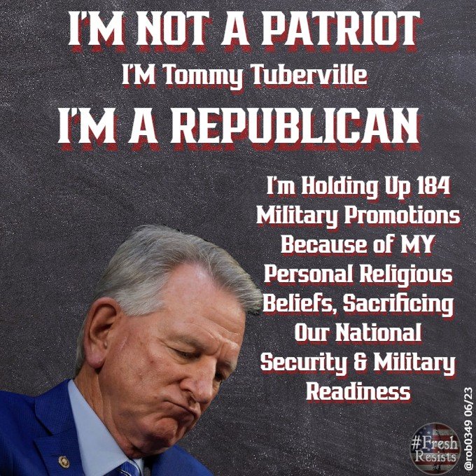 <a href="/RonFilipkowski/">Ron Filipkowski</a> Tuberville's a moron's moron. He says the US military is weak and he doesn't want to have elections anymore. He's the worst US Senator I've EVER seen. And by far the DUMBEST! WTF AL?